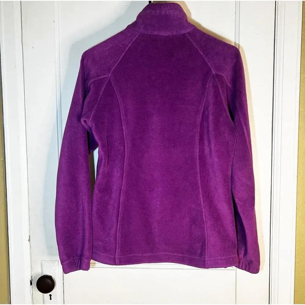 3/$30 Columbia Full Zip Purple Fleece Jacket Small Soft Layer Zip Pockets